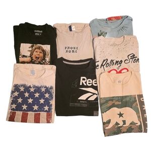 Set Of 7 Men's Graphic Tees - Size M